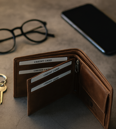 leondesign heren portemonnee bruin leer sfeerfoto 1