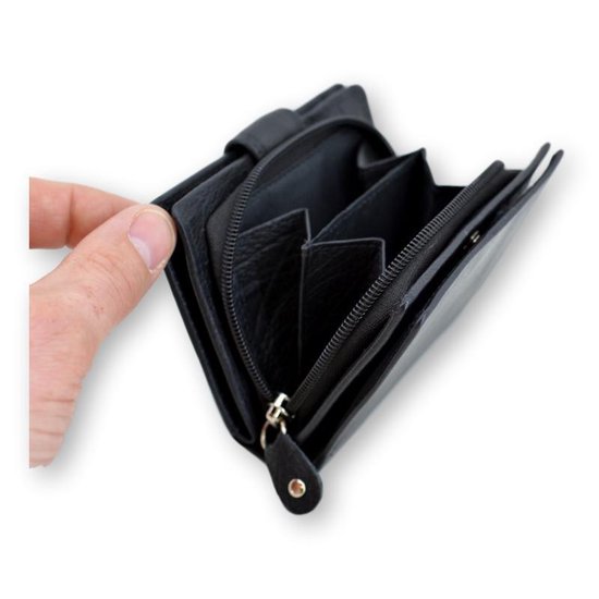 Zwarte leren portemonnee cadeau voor man