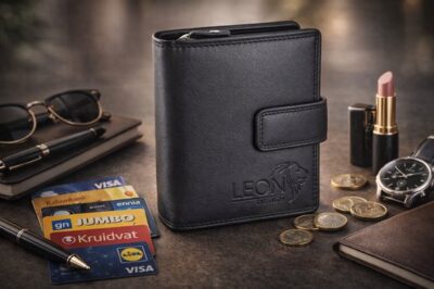 LeonDesign portemonnee zwart leer rits unisex