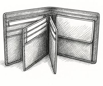 Handgemaakte zwarte heren portemonnee van Leon Design, compact en stijlvol met voldoende opbergruimte.