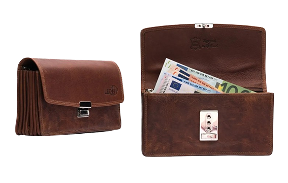 Cognac bruin horeca portemonnee leer