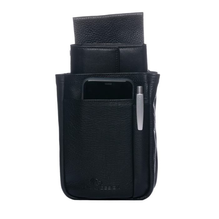 holster dubbele zwart leer