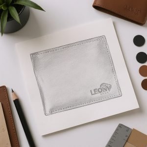 Zwarte leren heren portemonnee van LeonDesign – compact billfold model met muntgeldvak, ritsvak en ruimte voor 16 pasjes.