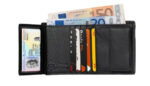 compacte dunne leren heren zwart portemonnee