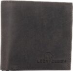 LeonDesign portemonnee heren van hunter donkerbruin leer met muntvak