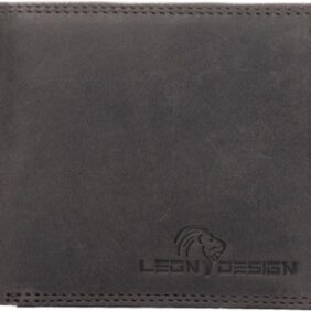 Compacte hunter donkerbruine heren portemonnee van echt leer met 10 pasjesvakken