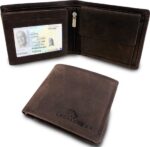Hunter donkerbruine leren heren portemonnee van LeonDesign met pasjes en muntvak