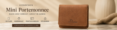 Vintage bruine mini portemonnee dames van echt leer met compact formaat en luxe uitstraling