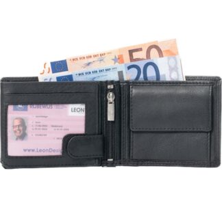 Black lather coin compartment