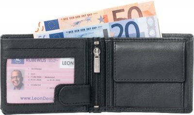 Black lather coin compartment