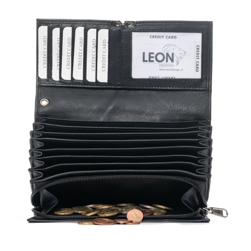 horeca portemonnee rits leer zwart