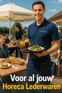 LeonDesign handgemaakte zwarte portemonnee voor horeca, taxi en markt