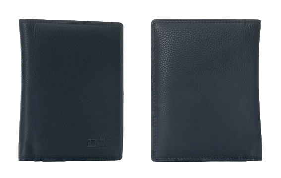 Compacte leren paspoorthoes, voor- en achterkant