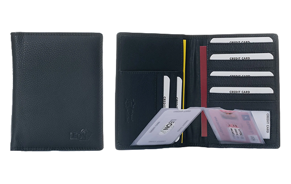 Donker blauw paspoort hoesje compact leer