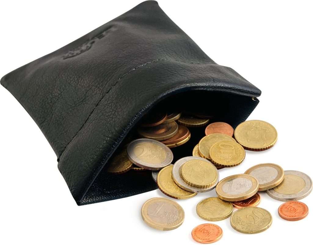 Zwarte leren knijpportemonnee van LeonDesign, handgemaakt en compact model met klassiek knijpslot.