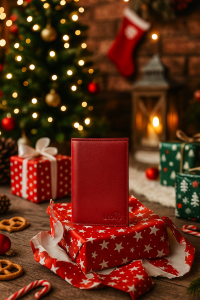 Cadeauset met lederen portemonnee en mapje voor pasjes – LeonDesign