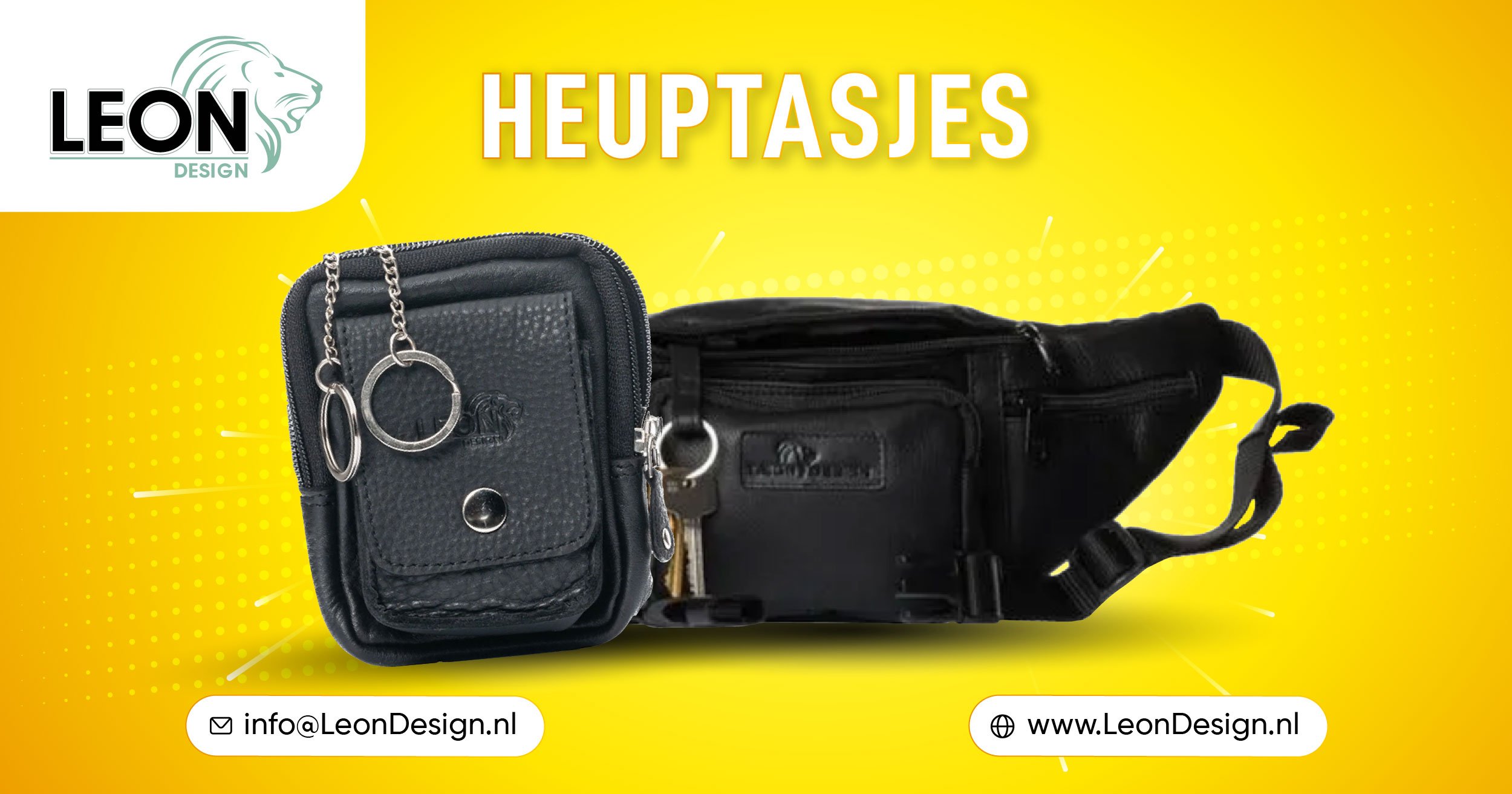 heuptasjes en riemtasjes van het merk leondesign
