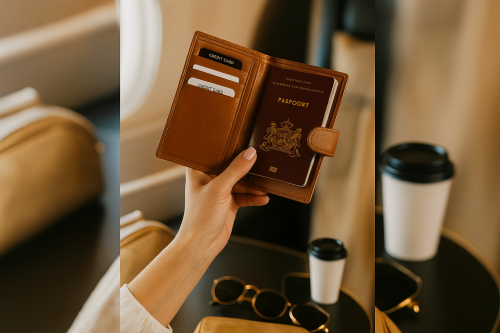 Leren paspoorthouder van LeonDesign – stijlvolle hoes voor paspoort en reisdocumenten