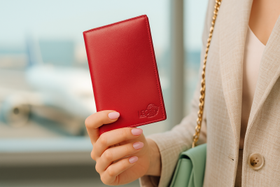 Luxe leren paspoorthouder van LeonDesign – stijlvolle en veilige bescherming voor jouw paspoort en reisdocumenten.