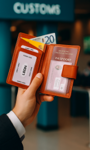 Luxe leren paspoorthouder van LeonDesign – stijlvolle bescherming voor je paspoort en reisdocumenten