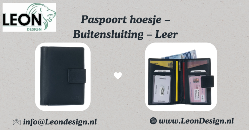 Leren paspoort hoesje van LeonDesign – stijlvol en beschermend reisaccessoire voor paspoort en documenten