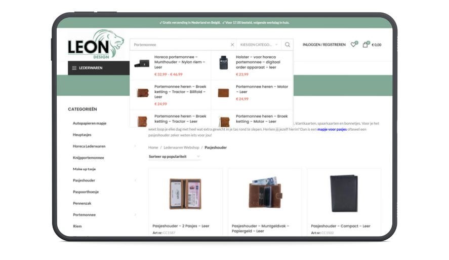 Zoek één product - lederwaren Shop