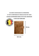 Cognac autopapieren mapje België met afmetingen en uitleg voor boorddocumenten