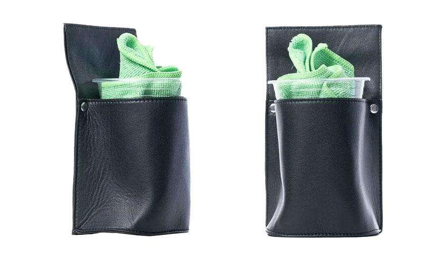 Holster voor handschoenen, desinfectiemiddel en handdoeken voor de horeca leondesign