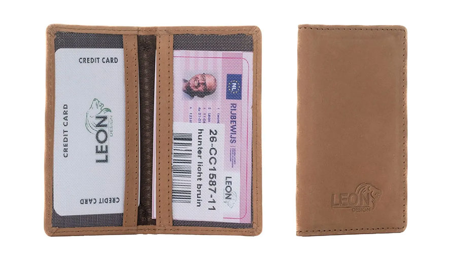 Pasjeshouder 2 Pasjes Leer Leondesign