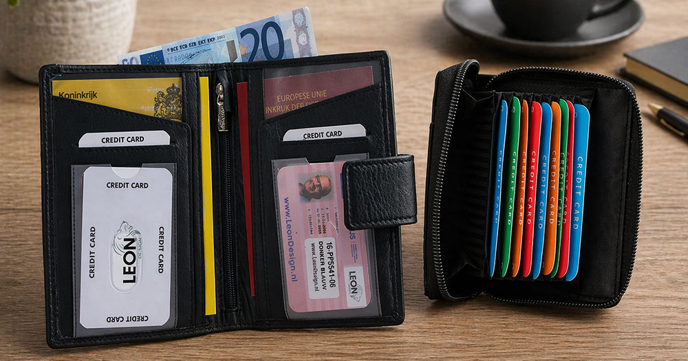 leer paspoort hoesje een pasjeshouder